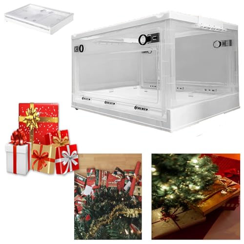 Hooha Boxen Aufbewahrung Weihnachtsgeschenke für Erwachsene&Kinder Große Aufbewahrungsboxen/Stapelboxen/Sortierbox mit Deckel Transparent PP Inh.56 Liter Christmas Gifts Luftdicht von Hooha