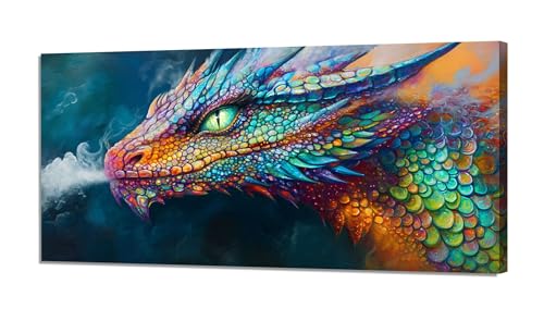 Malen Nach Zahlen Bunt Malen Nach Zahlen Erwachsene Groß 100x200cm,Paint by Numbers Drachen Malen nach Zahlen ab 9 Jahre,DIY Kreativ Bastelset Erwachsene mit 3 Pinsel und Acrylfarben,Wanddeko XH-582 von Hooixaag