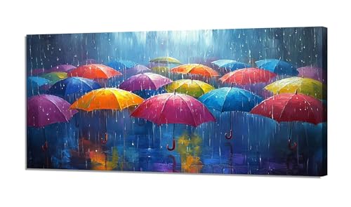 Malen Nach Zahlen Erwachsene, Malen Nach Zahlen Bunt Paint by Numbers, Regenschirm Malen Nach Zahlen Kinder, DIY Handgemalt Ölgemälde Leinwand Bastelset, Deko Wohnzimmer, Ohne Rahmen 20x40cm XH-617 von Hooixaag