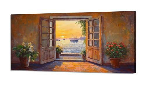 Malen Nach Zahlen Erwachsene,Malen Nach Zahlen Fenster Paint by Numbers,Landschaft Malen Nach Zahlen Kinder,DIY Handgemalt Ölgemälde Leinwand Bastelset,Deko Wohnzimmer,Ohne Rahmen 30x60cm XH-1265 von Hooixaag