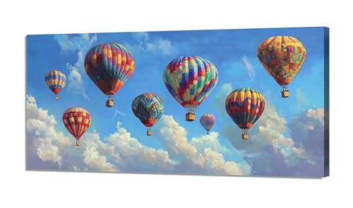 Malen Nach Zahlen Himmel Malen Nach Zahlen Erwachsene Groß 30x60cm, Paint by Numbers Ballon Malen nach Zahlen ab 9 Jahre, DIY Kreativ Bastelset Erwachsene mit 3 Pinsel und Acrylfarben, Wanddeko XH-828 von Hooixaag