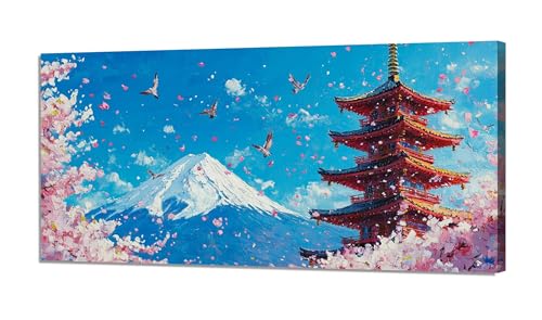 Malen Nach Zahlen Japan Malen Nach Zahlen Erwachsene Groß 30x60cm,Paint by Numbers Landschaft Malen nach Zahlen ab 9 Jahre,DIY Kreativ Bastelset Erwachsene mit 3 Pinsel und Acrylfarben,Wanddeko XH-598 von Hooixaag