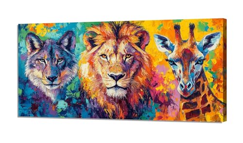 Malen Nach Zahlen Löwe Malen Nach Zahlen Erwachsene Groß 100x200cm,Paint by Numbers Giraffe Malen nach Zahlen ab 9 Jahre,DIY Kreativ Bastelset Erwachsene mit 3 Pinsel und Acrylfarben,Wanddeko XH-608 von Hooixaag