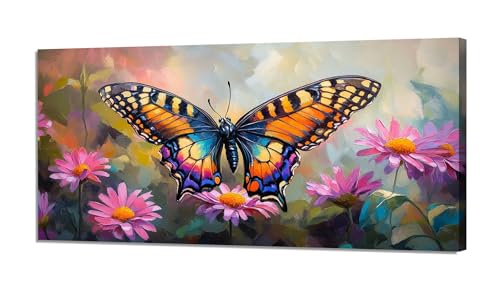 Malen Nach Zahlen Schmetterling Malen Nach Zahlen Erwachsene Groß 100x200cm,Paint by Numbers Chrysantheme Malen nach Zahlen ab 9 Jahre,DIY Kreativ Bastelset mit Pinsel und Acrylfarben,Wanddeko XH-594 von Hooixaag