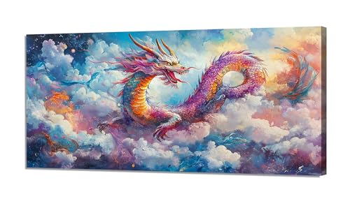 Malen Nach Zahlen Wolken Malen Nach Zahlen Erwachsene Groß 20x40cm,Paint by Numbers Drachen Malen nach Zahlen ab 9 Jahre,DIY Kreativ Bastelset Erwachsene mit 3 Pinsel und Acrylfarben,Wanddeko XH-600 von Hooixaag