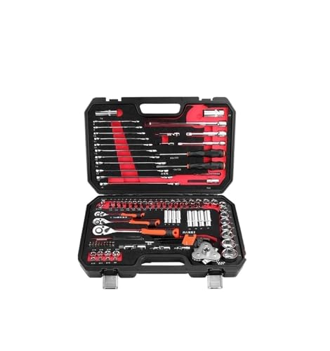 Hookurity Auto-Reparatur-Werkzeug-Set, Anti-Shedding, mechanisches Werkzeug-Set, Ratschenschlüssel, Spanner-Hülse(121pcs Set) von Hookurity