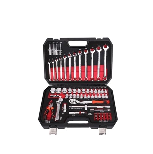 Hookurity Auto-Reparatur-Werkzeug-Set, Anti-Shedding, mechanisches Werkzeug-Set, Ratschenschlüssel, Spanner-Hülse(66 pcs Set) von Hookurity