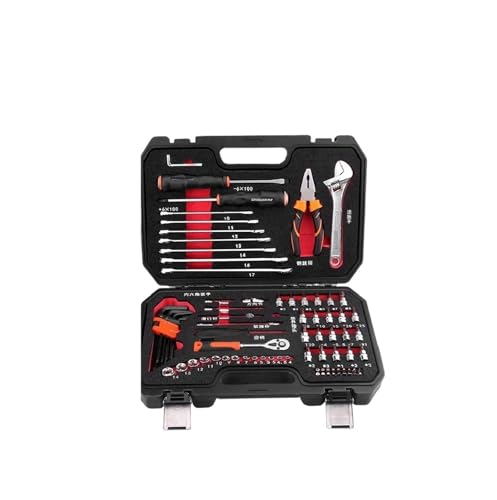 Hookurity Auto-Reparatur-Werkzeug-Set, Anti-Shedding, mechanisches Werkzeug-Set, Ratschenschlüssel, Spanner-Hülse(77 pcs Set) von Hookurity