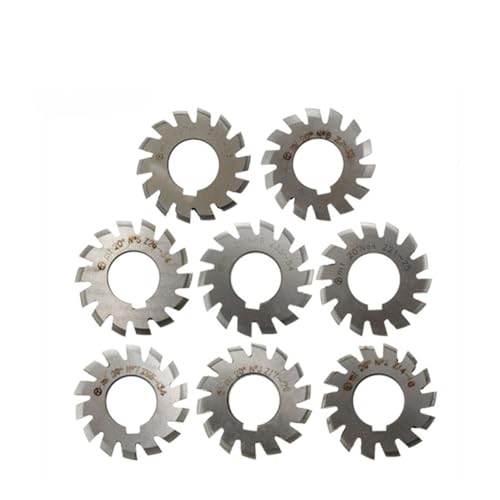 Hookurity HSS Zahnradfräser CSZJ 8 STÜCKE M0.4/M0.5/M0.6/M0.7/M0.8/M1.5/M2/M3/M4 Modul PA20 Grad NO.1-NO.8 HSS Zahnradfräser Zahnradschneidwerkzeuge(M3.0 8PCS NO.1-NO.8) von Hookurity