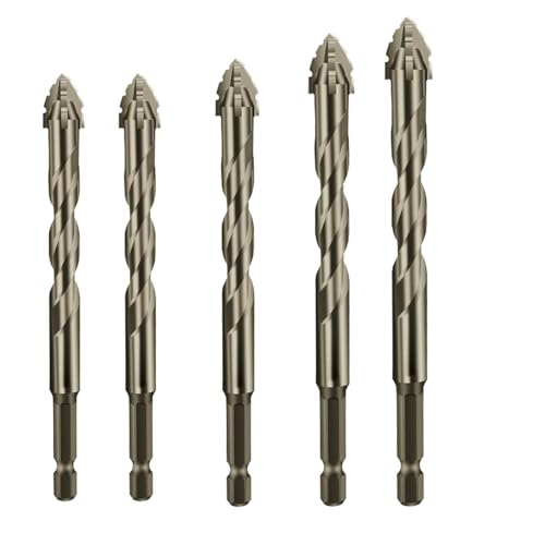 New Four-Flute Sawtooth Eccentric Drill Bit, Four-Edged Serrated Eccentric Drill, Multifunction Drill Bit Set, High Hardness Skewed Head Eccentric Drill Bits von Hooneme