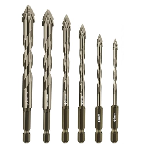 New Four-Flute Sawtooth Eccentric Drill Bit, Four-Edged Serrated Eccentric Drill, Multifunction Drill Bit Set, High Hardness Skewed Head Eccentric Drill Bits von Hooneme