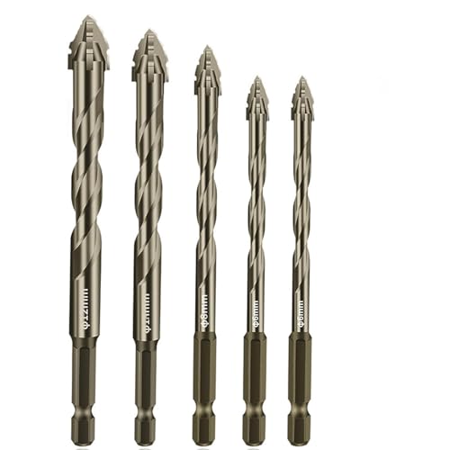 New Four-Flute Sawtooth Eccentric Drill Bit, Four-Edged Serrated Eccentric Drill, Multifunction Drill Bit Set, High Hardness Skewed Head Eccentric Drill Bits von Hooneme