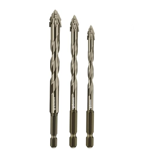 New Four-Flute Sawtooth Eccentric Drill Bit, Four-Edged Serrated Eccentric Drill, Multifunction Drill Bit Set, High Hardness Skewed Head Eccentric Drill Bits von Hooneme