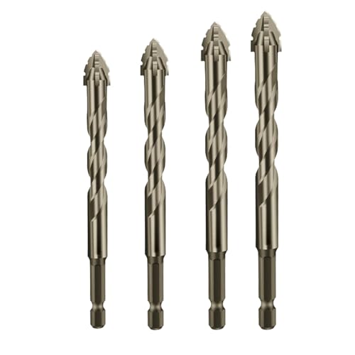 New Four-Flute Sawtooth Eccentric Drill Bit, Four-Edged Serrated Eccentric Drill, Multifunction Drill Bit Set, High Hardness Skewed Head Eccentric Drill Bits von Hooneme