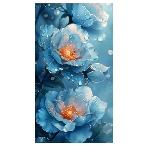 5D Blumenorchidee Diamond Painting Kits,Diamant Painting Bilder Kit für Erwachsene,DIY Strass Mosaic Diamond Art Full Stickerei Kreuzstich Diamant Malerei Set für Home Décor Square Drill,100x200cm von Hoonjiin