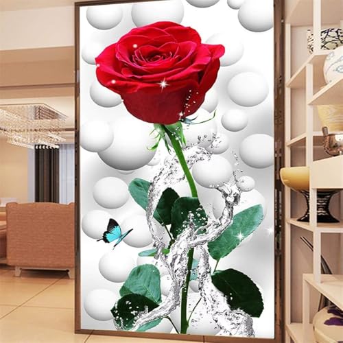 5D Rosenwasser Diamond Painting Kits,Diamant Painting Bilder Kit für Erwachsene,DIY Strass Mosaic Diamond Art Full Stickerei Kreuzstich Diamant Malerei Set für Home Wand Décor Square Drill,100x200cm von Hoonjiin