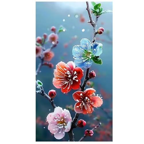 Diamond Painting Bunte Blume,DIY 5D Diamond Painting für Erwachsene Anfänger Full Strass Stickerei Diamond Art Kreuzstich Malen Nach Zahlen Bilder für Home Wand Dekor Round Drill,100x200cm von Hoonjiin