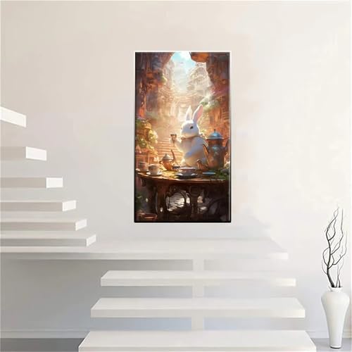 Diamond Painting Tierhase,DIY 5D Diamond Painting für Erwachsene Anfänger Full Strass Stickerei Diamond Art Kreuzstich Malen Nach Zahlen Bilder für Home Wand Dekor Round Drill,50x120cm von Hoonjiin