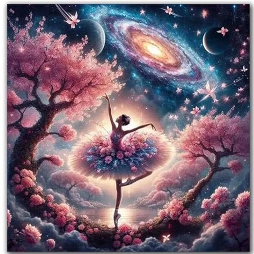 Hoonjiin Ballett-Mädchen Diamond Painting,5D DIY Landschaft Diamant Painting Bilder,Diamond Painting Set für Erwachsene,für Geschenk Zuhause Wanddekoration Square Drill - 100x100cm von Hoonjiin