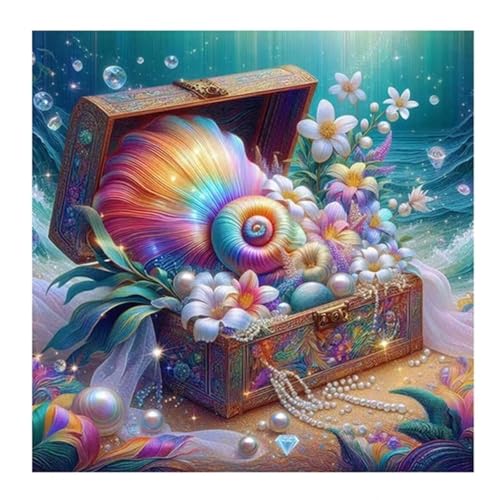 Hoonjiin Bunte Schalentiere Diamond Painting,5D DIY Perlenblume Diamant Painting Bilder,Diamond Painting Set für Erwachsene,für Geschenk Zuhause Wanddekoration Square Drill - 40x40cm von Hoonjiin