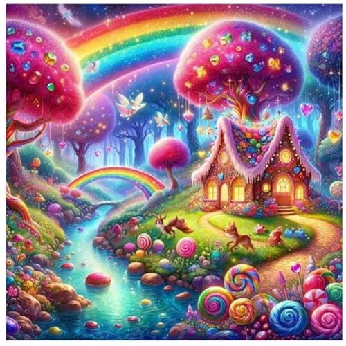 Hoonjiin Märchenwelt Diamond Painting,5D DIY Landschaft Diamant Painting Bilder,Diamond Painting Set für Erwachsene,für Geschenk Zuhause Wanddekoration - Square Drill,30x30cm von Hoonjiin