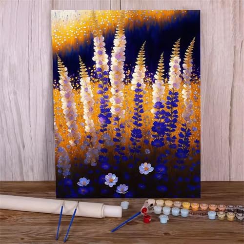 Hoonjiin Malen Nach Zahlen Erwachsene,DIY Blumen Lavendel Acrylfarbe Malen Nach Zahlen AnfäNger Set,30x40cm（Ohne Rahmen） von Hoonjiin