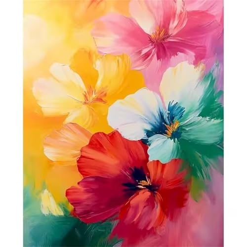 Hoonjiin Malen Nach Zahlen Erwachsene,DIY Bunt Blume Acrylfarbe Malen Nach Zahlen AnfäNger Set,30x55cm（Ohne Rahmen） von Hoonjiin