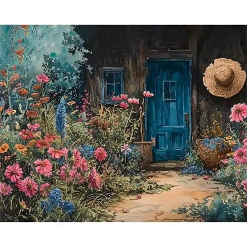 Hoonjiin Malen Nach Zahlen Erwachsene,DIY Chalet Blumen Acrylfarbe Malen Nach Zahlen AnfäNger Set,30x55cm（Ohne Rahmen） von Hoonjiin