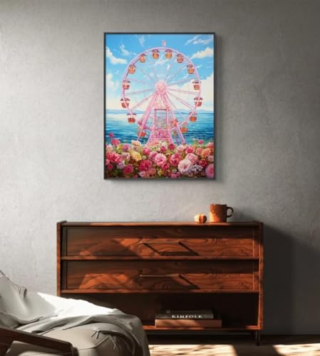 Hoonjiin Ozean Diamond Painting,5D DIY Riesenrad Diamant Painting Bilder,Diamond Painting Set für Erwachsene,für Geschenk Zuhause Wanddekoration Square Drill - 20x50cm von Hoonjiin