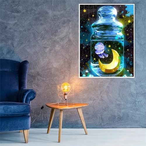 Hoonjiin Schöne Flasche Diamond Painting,5D DIY Sterne Diamant Painting Bilder,Diamond Painting Set für Erwachsene,für Geschenk Zuhause Wanddekoration Square Drill - 20x50cm von Hoonjiin