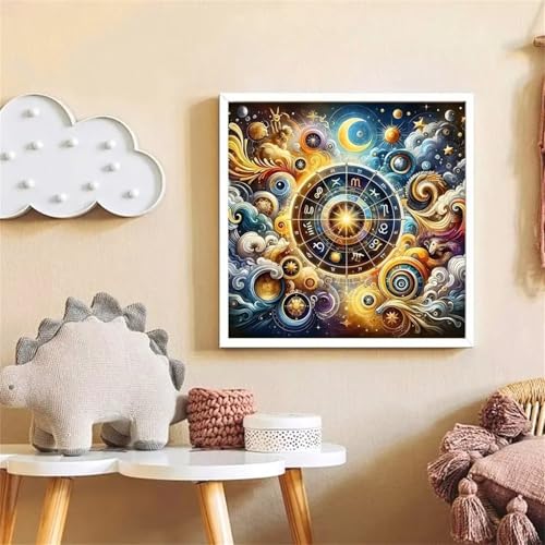 Hoonjiin Schönes Totem Diamond Painting,5D DIY Landschaft Diamant Painting Bilder,Diamond Painting Set für Erwachsene,für Geschenk Zuhause Wanddekoration Square Drill - 40x40cm von Hoonjiin