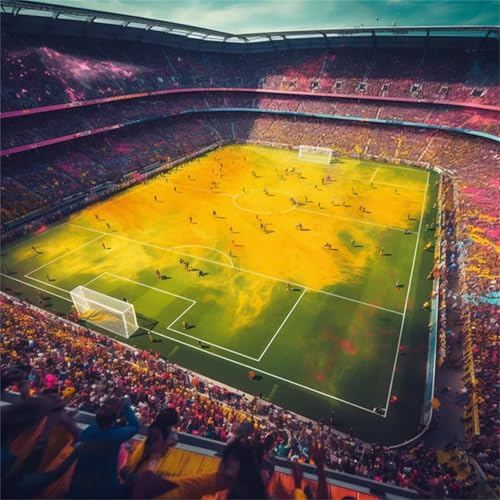 Hoonjiin Sportplatz Diamond Painting Erwachsene,5D Fußball DIY Diamant Painting Bilder,Full Round Drill Diamant Malerei Set Wanddekoration - 100x100cm von Hoonjiin