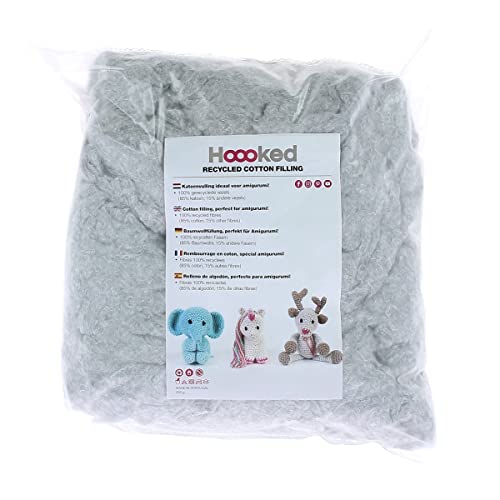 HOOOKED B.V. FL008-12 Baumwoll-Füllung, Perlenmuster, 250 g, Grau von Hoooked