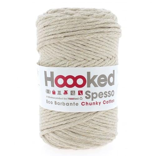 Hoooked Recycling Macramee Garn - Spesso Chunky Cotton 500 g / 127 m 100% Baumwolle (Biscuit) von Hoooked