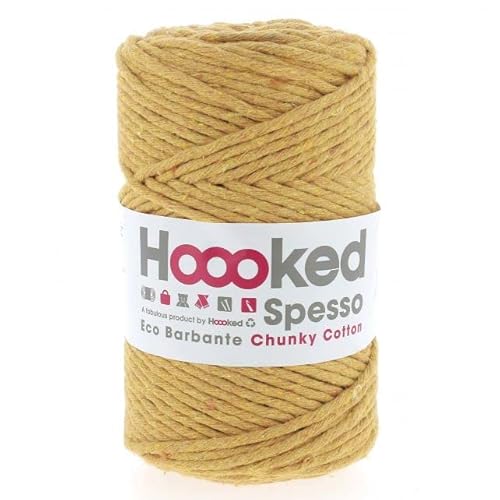 Hoooked Recycling Macramee Garn - Spesso Chunky Cotton 500 g / 127 m 100% Baumwolle (Curry) von Hoooked