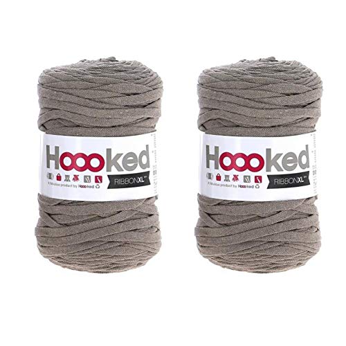 Hoooked Ribbon XL-Garn, Erdtaupe (RXL 48), 2 Stück von Hoooked