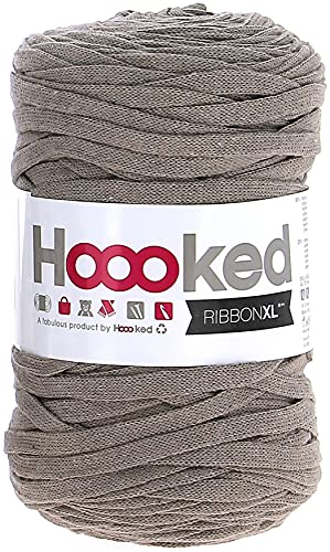 Hoooked Ribbon Earth Taupe, Baumwolle, 120 m von Hoooked