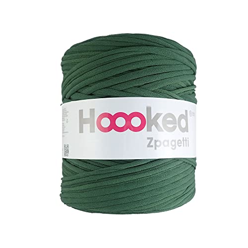 Hoooked Zpagetti T-Shirt-Garn, Baumwolle, 120 m, 700 g, Dunkelgrün von Hoooked