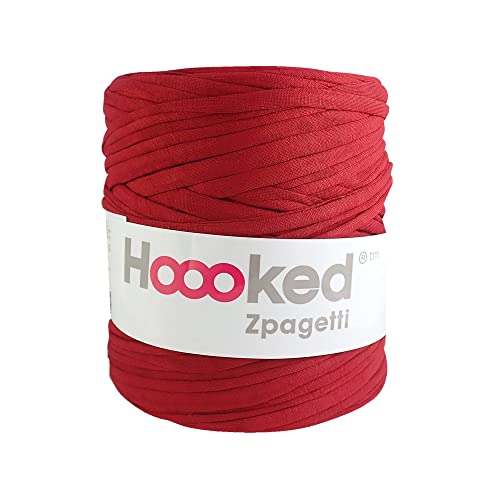 Hoooked Zpagetti T-Shirt-Garn, Baumwolle, 120 m, 700 g, Dunkelrot von Hoooked