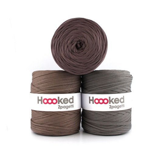 Hoooked Zpagetti Textilgarn 120 m Rolle (mittelbraun/Taupe) von Hoooked