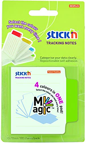 Stickn Magic Tracking Notes Notizblock, 70 x 70 mm, 100 Blatt, Weiß von Gıpta