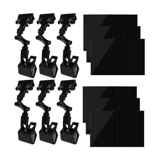 Hopbucan 6 Stück Verstellbarer Clip-On-Schilderhalter, Drehbarer Schilderclip, Verstellbare Schilderhalter, Schwarz von Hopbucan