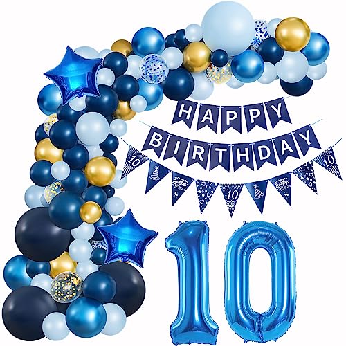 Ballons Girlande Blau 10 Geburtstag Junge deko Blau Luftballon 10. Geburtstag deko Junge Geburtstagsdeko 10 Jahre Junge Deko 10. Geburtstag Junge blau Luftballon Girlande blau 10. Geburtstag von Hopewey