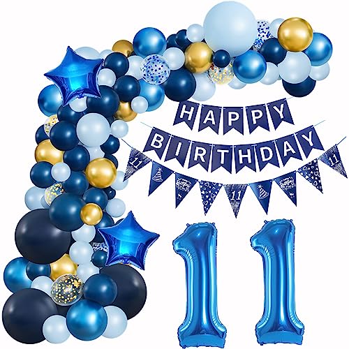 Ballons Girlande Blau 11 Geburtstag Junge deko Blau Luftballon 11. Geburtstag deko Junge Geburtstagsdeko 11 Jahre Junge Deko 11. Geburtstag Junge blau Luftballon Girlande blau 11. Geburtstag von Hopewey