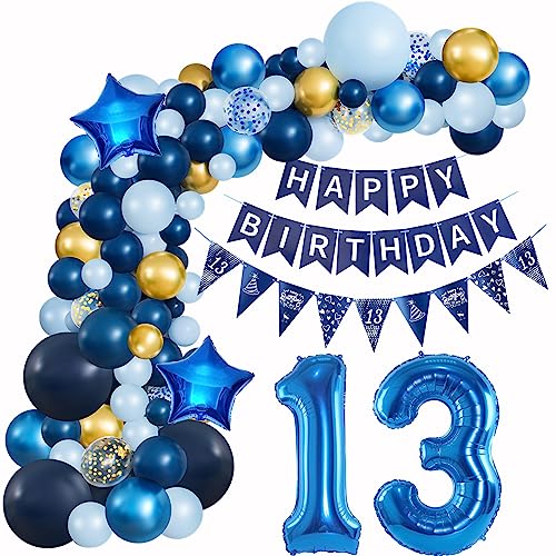 Ballons Girlande Blau 13 Geburtstag Junge deko Blau Luftballon 13. Geburtstag deko Junge Geburtstagsdeko 13 Jahre Junge Deko 13. Geburtstag Junge blau Luftballon Girlande blau 13. Geburtstag von Hopewey