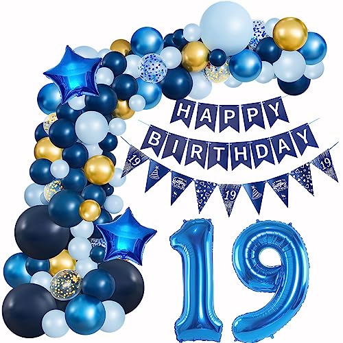 Ballons Girlande Blau 19 Geburtstag Junge deko Blau Luftballon 19. Geburtstag deko Junge Geburtstagsdeko 19 Jahre Junge Deko 19. Geburtstag Junge blau Luftballon Girlande blau 19. Geburtstag von Hopewey