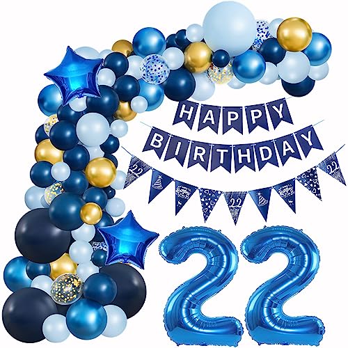 Ballons Girlande Blau 22 Geburtstag Mann deko Blau Luftballon 22. Geburtstag deko Mann Geburtstagsdeko 22 Jahre Mann Deko 22. Geburtstag Männer blau Luftballon Girlande blau 22. Geburtstag Männer von Hopewey