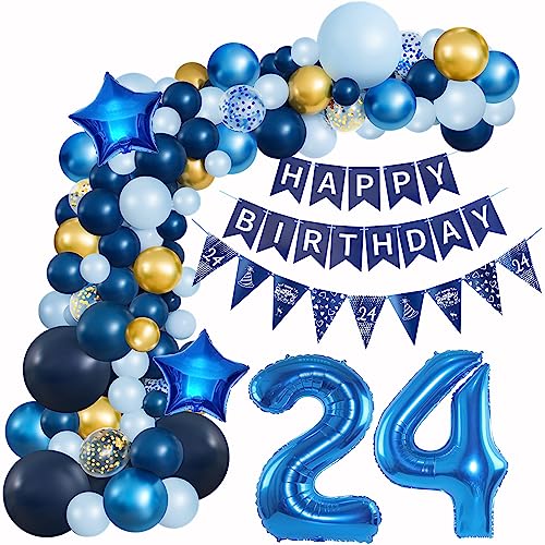 Ballons Girlande Blau 24 Geburtstag Mann deko Blau Luftballon 24. Geburtstag deko Mann Geburtstagsdeko 24 Jahre Mann Deko 24. Geburtstag Männer blau Luftballon Girlande blau 24. Geburtstag Männer von Hopewey