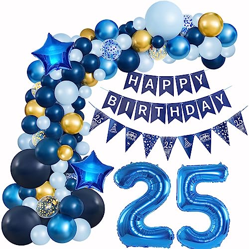 Ballons Girlande Blau 25 Geburtstag Mann deko Blau Luftballon 25. Geburtstag deko Mann Geburtstagsdeko 25 Jahre Mann Deko 25. Geburtstag Männer blau Luftballon Girlande blau 25. Geburtstag Männer von Hopewey