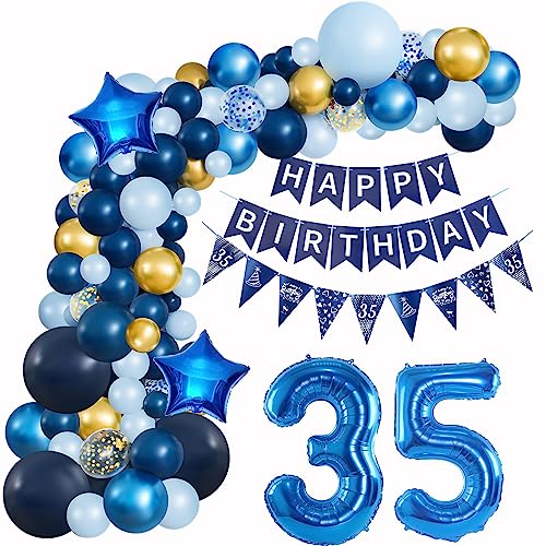 Ballons Girlande Blau 35 Geburtstag Mann deko Blau Luftballon 35. Geburtstag deko Mann Geburtstagsdeko 35 Jahre Mann Deko 35. Geburtstag Männer blau Luftballon Girlande blau 35. Geburtstag Männer von Hopewey